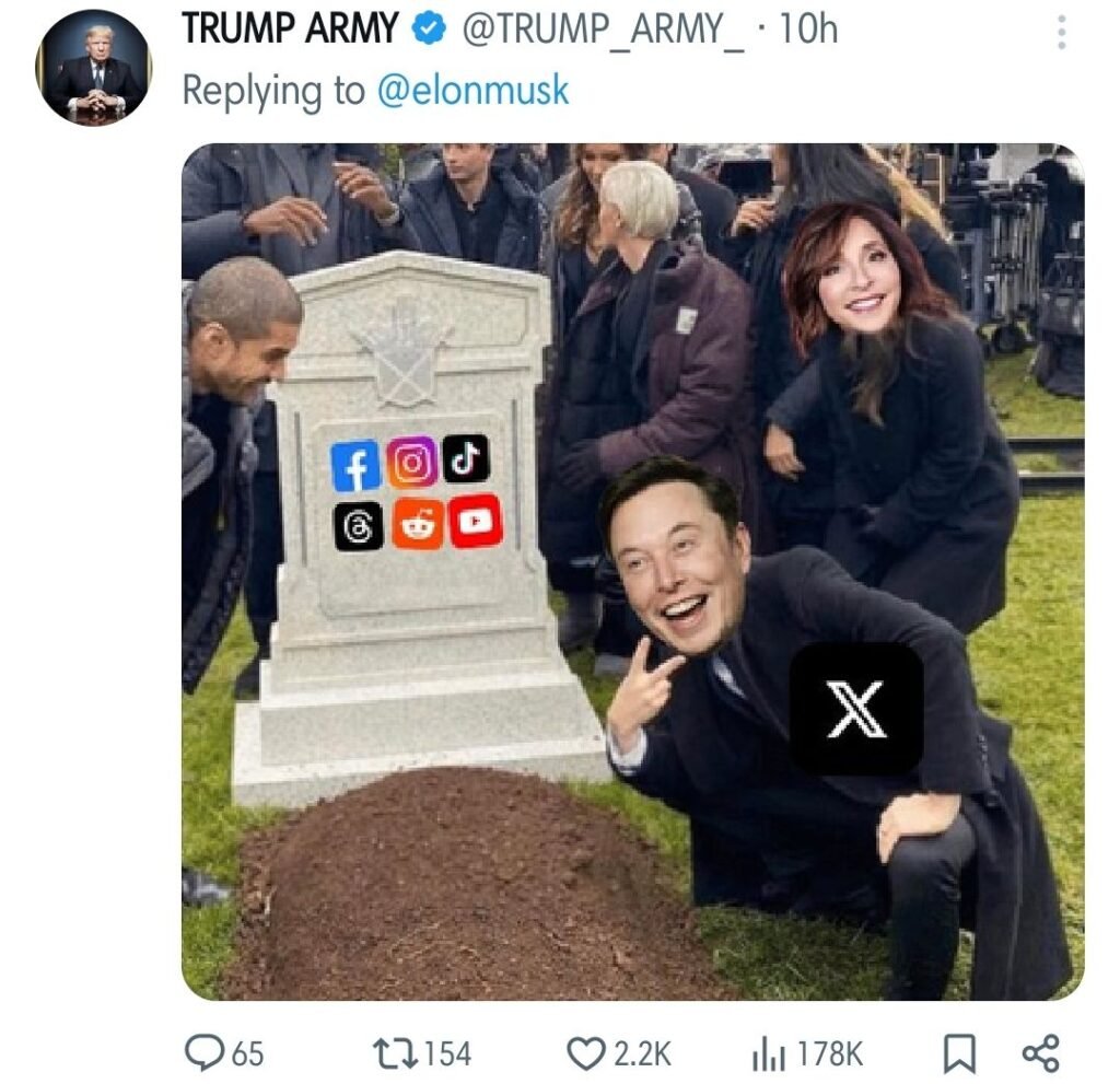 Funny meme as response to Elon Musk meme on X